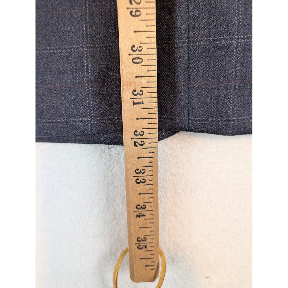 Pronto Uomo‎ Mens 48 Regular Gray Windowpane Notched Lapel Wool Blazer Jacket - Picture 11 of 15